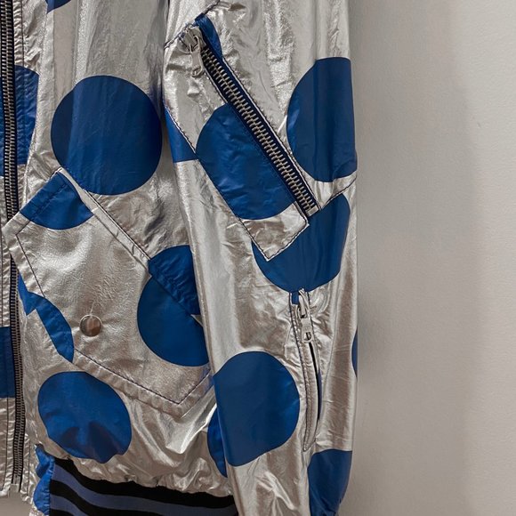 *SOLD* Marc Jacobs silver blue metallic bomber jacket - Picture 6 of 10